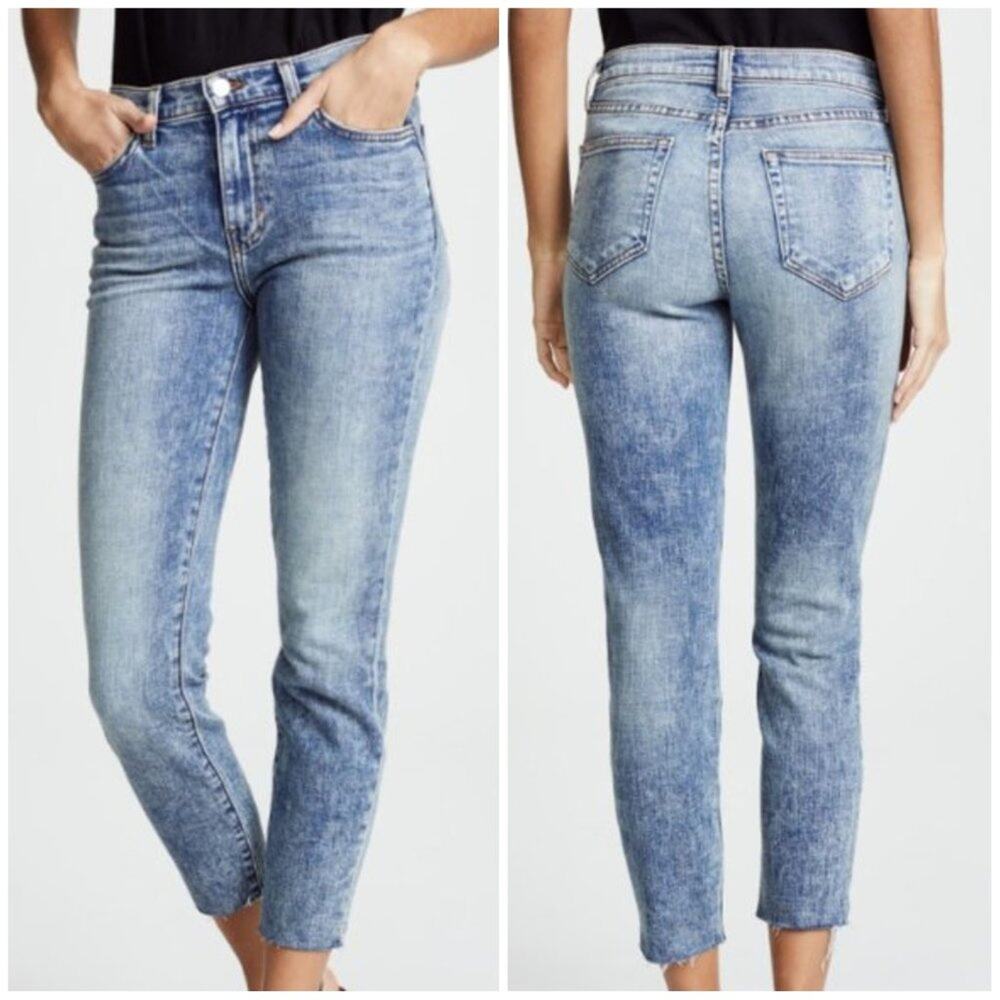L'Agence El Matador Jeans SIZE 24 Blue High Rise Slim Crop Premium Denim